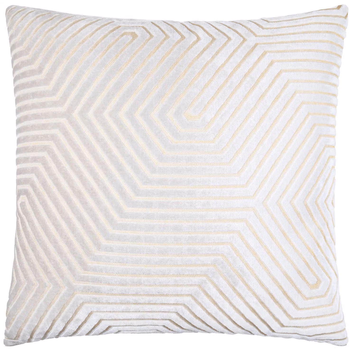 Paoletti Evoke Square Velvet Cushion in White and Beige, W/D/H: 45 x 45 x 45 cm – 2