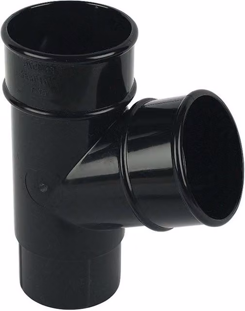 FloPlast Mini Gutter Branch 50mm 112 Degree Black – 3