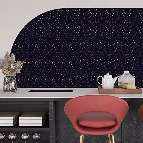 WALPLUS 24-Piece Self-Adhesive Terrazzo Wall Tile Stickers in Dark Blue and Metallic Silver, 15 x 15 cm – 3