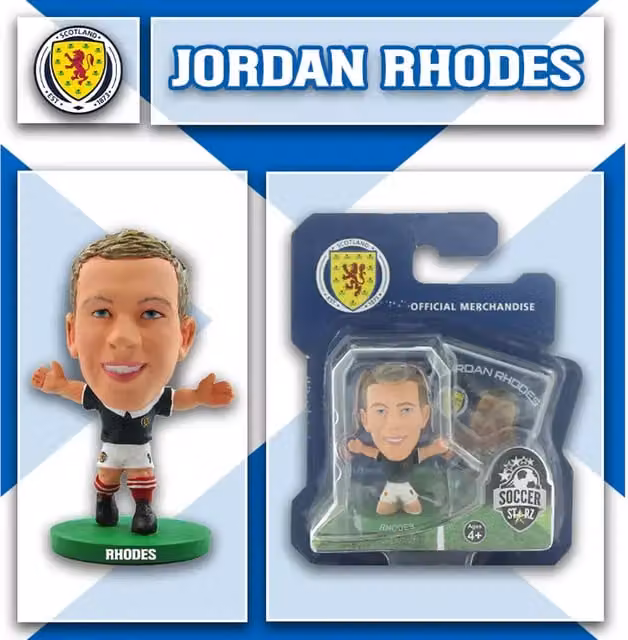 Creative Toys Company SoccerStarz Scotland Jordon Rhodes Home Kit Mini Figure, Green and White, Height: 5 cm
