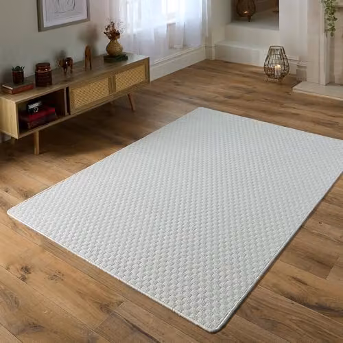 My Mat Sculptured Honeycomb Ivory Rug, W: 140 cm, L: 200 cm – 2