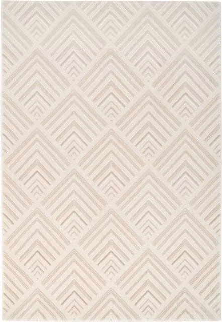 The Rug House Diamond Beige Hand Tufted Polyester Area Rug, W: 160 cm, L: 230 cm