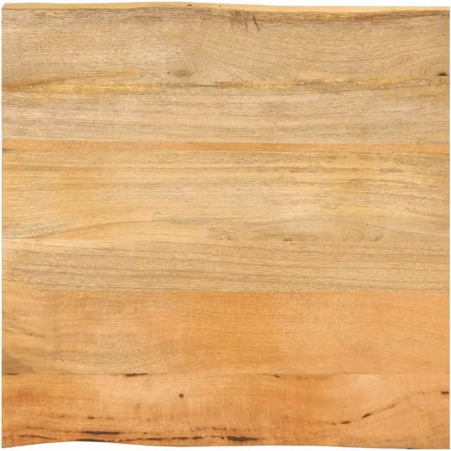 Berkfield Home Rustic Live Edge Solid Mango Wood Table Top, Brown, W: 40 cm, D: 40 cm, H: 2.5 cm