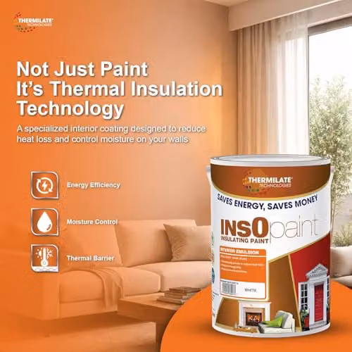Thermilate Technologies InsOpaint Advance Energy Saving Interior Acrylic Emulsion Paint, Beige, 5L – 2
