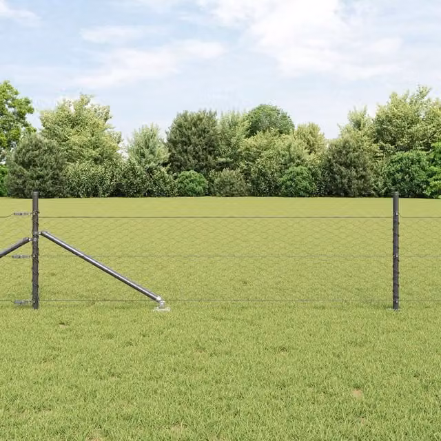 Berkfield Home Grey Hexagon Steel Fence, W/H: 10 x 0.5 m – 1
