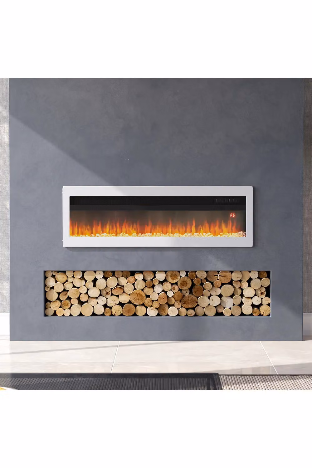Living and Home 40 Inch Electric Fireplace in White – 2