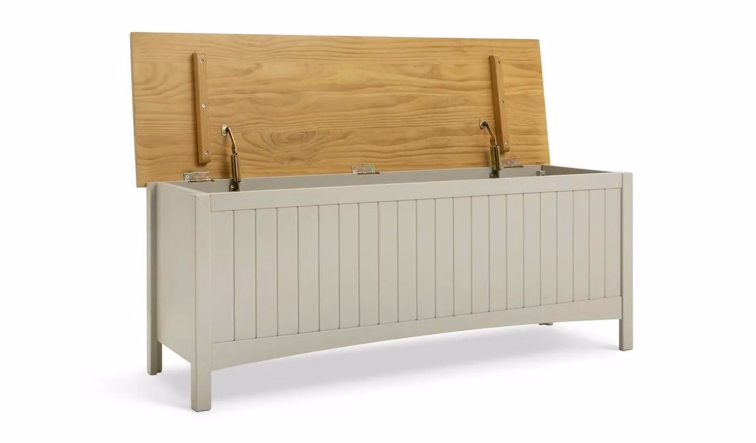 Cheap Furniture Warehouse Bournemouth Storage Bench in Grey and White Pine Wood, W/D/H: 119.0 x 38.5 x 47.7 cm