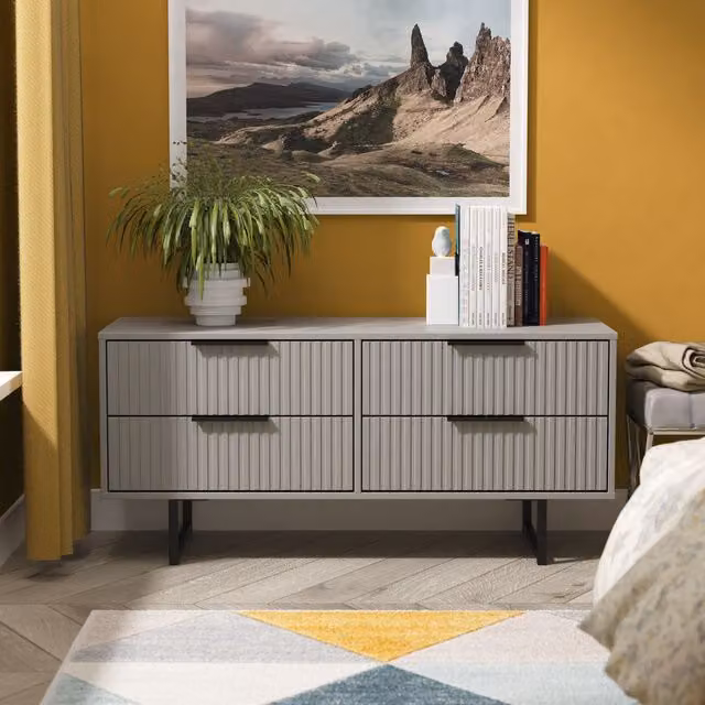 Ready Assembled 2 U Menai 4 Drawer Bed Box in Dark Grey – 1