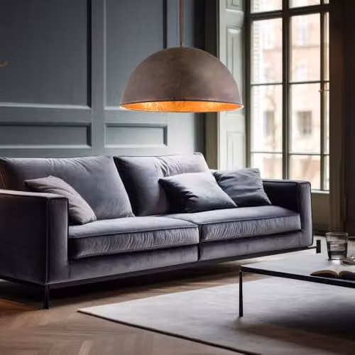 Globo Lighting Xirena Dome Pendant Ceiling Light in Rust and Gold/Brass, W/D/H: 41 x 41 x 41 cm – 3