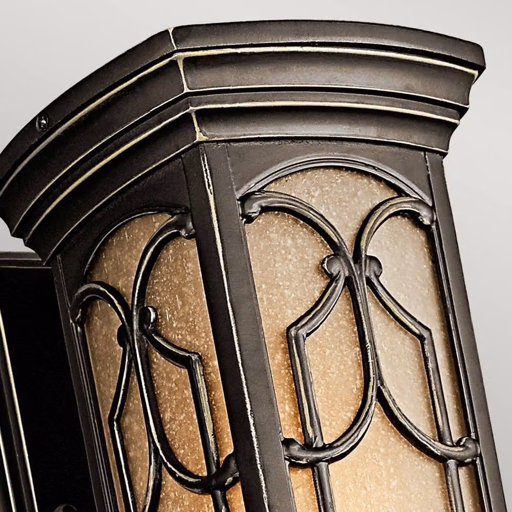 Netlighting Franceasi Outdoor Small Wall Lantern Light in Olde Bronze and Brown, IP44, E27 – 2