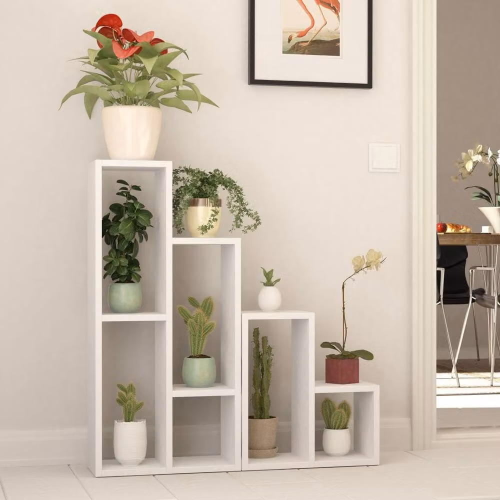 CALICOSY Sule 10-Shelf Unit in White, Height: 89 cm – 2