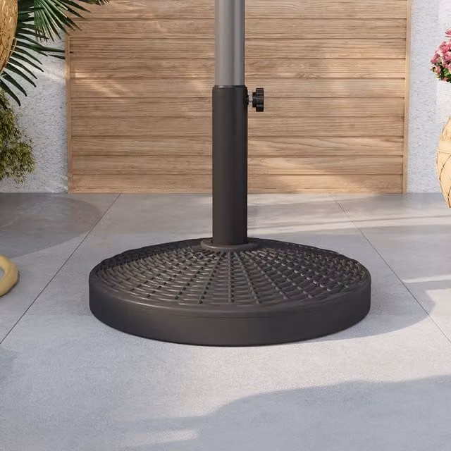 Livingandhome Heavy Duty Round Parasol Base, Black, 20kg