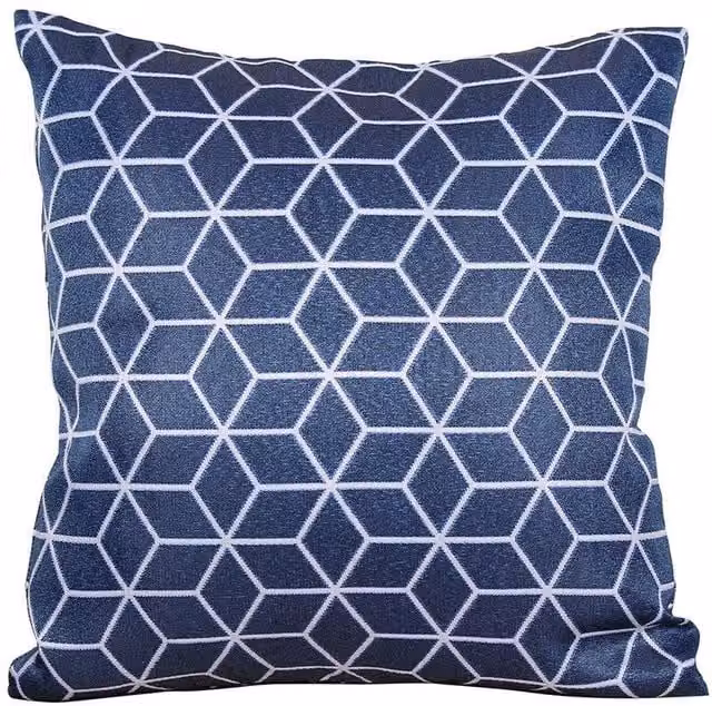 Royalcraft Pair of Blue Graphic Square Outdoor Garden Sofa and Chair Scatter Cushions