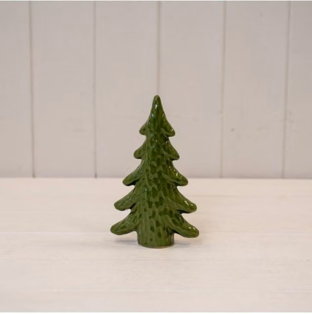 KDMD Small Dimpled Green Ceramic Christmas Tree Ornament Pendant