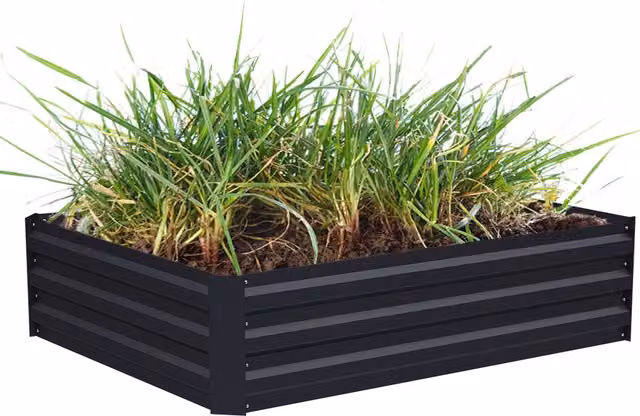 Kidkid Galvanised Steel Planter in Black, W: 120 cm