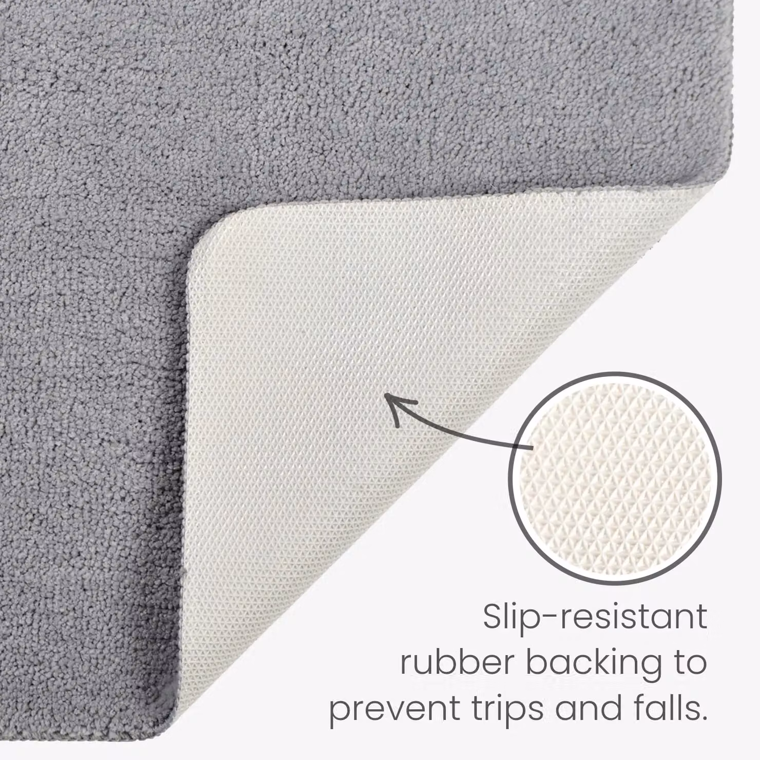 Allure Bath Fashions Luxury Microfibre Non-Slip Bath Mat, Grey, W: 80 cm, D: 50 cm – 3