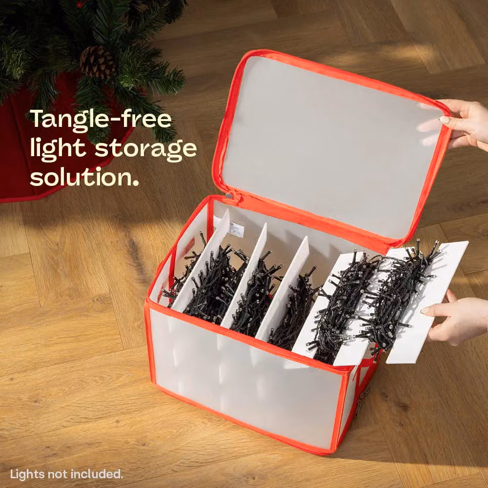 Christmas Village Red Plastic Storage Bag for Christmas Lights and Decorations – 3