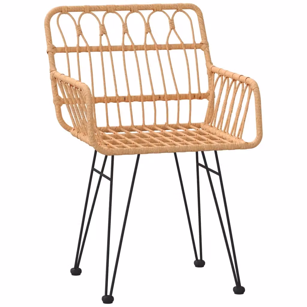 Berkfield Home Set of 2 Brown PE Rattan Garden Chairs with Armrests, W/D/H: 56 x 64 x 80 cm – 2