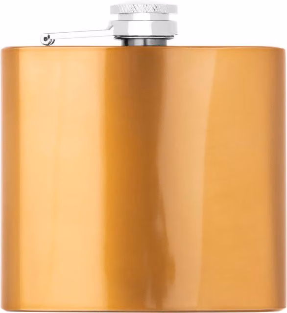 Orsina Stainless Steel Hip Flask with Secure Screw Cap in Gold Finish, 5oz – 1
