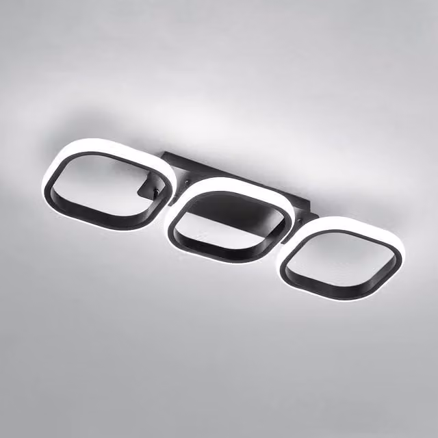 Pheashine Black Square LED Ceiling Light, 32W, 6500K Cool White