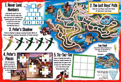 Disney Classics Wipe-Clean Activity Placemats for Children, Multicolour – 3