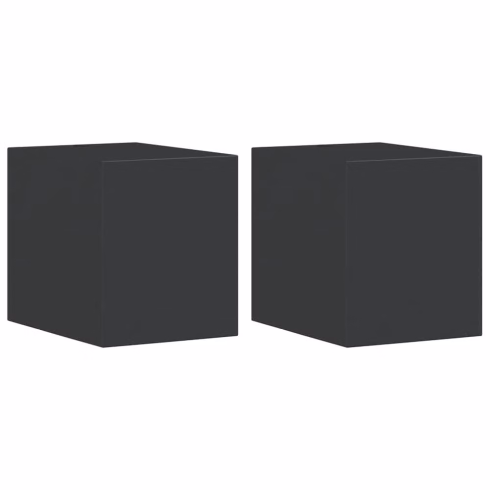 Berkfield Home Set of 2 Modern Black Outdoor Wall Lights in Die-cast Aluminium and Glass – 1