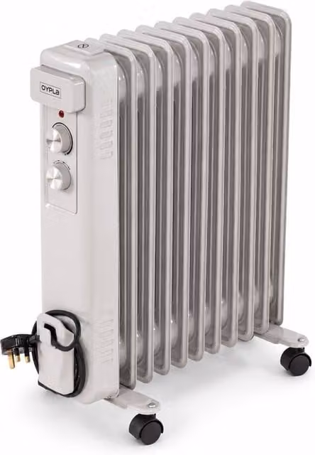 Oypla 11 Fin Portable Oil Filled Radiator Electric Heater in White – 1