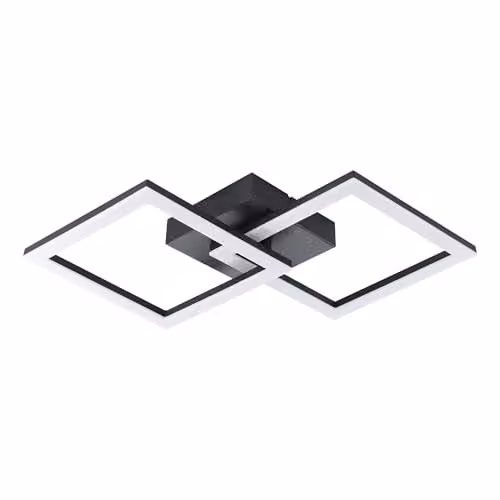 Eglo Palmaves-E Modern Square LED Ceiling Light in Black with 4000K Cool White Light