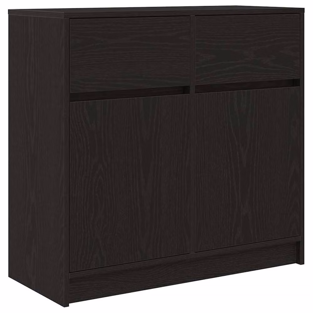 Berkfield Home Sideboard with Drawer in Black Oak, W/D/H: 80 x 34 x 76 cm – 2