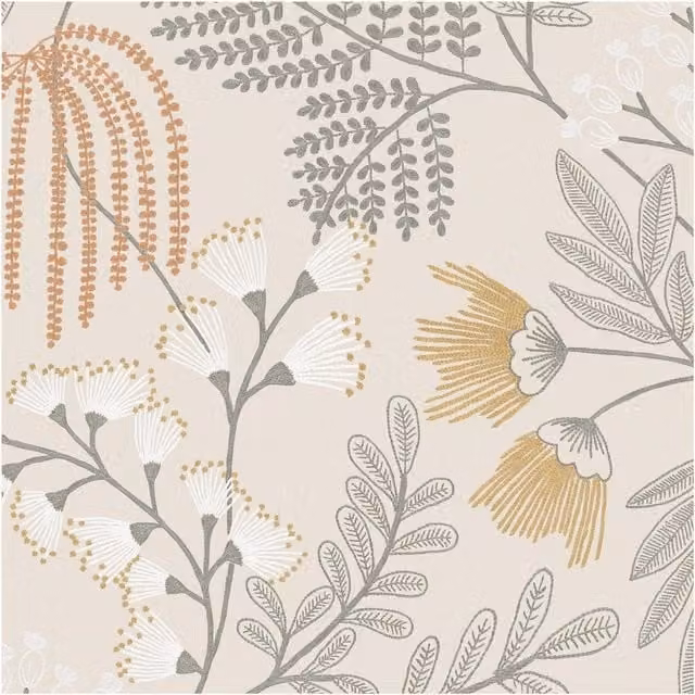 Superfresco Easy Richmond Sage Botanical Floral Wallpaper in Beige, Width: 52 cm