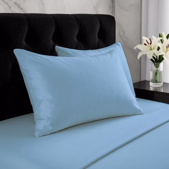 Home Sweet Home UK Blue Microfibre Pillowcase Set of 2 with Envelope Closure, W: 48 cm, H: 74 cm – 1