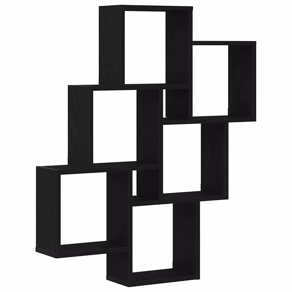 Berkfield Home Modern Black Oak Wall Cabinet, W: 78 cm, D: 15 cm, H: 92 cm – 3