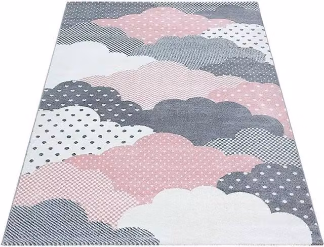 Bravich LTD Kids Clouds Rug, Bambi Design in Pink, W: 120 cm, D: 170 cm