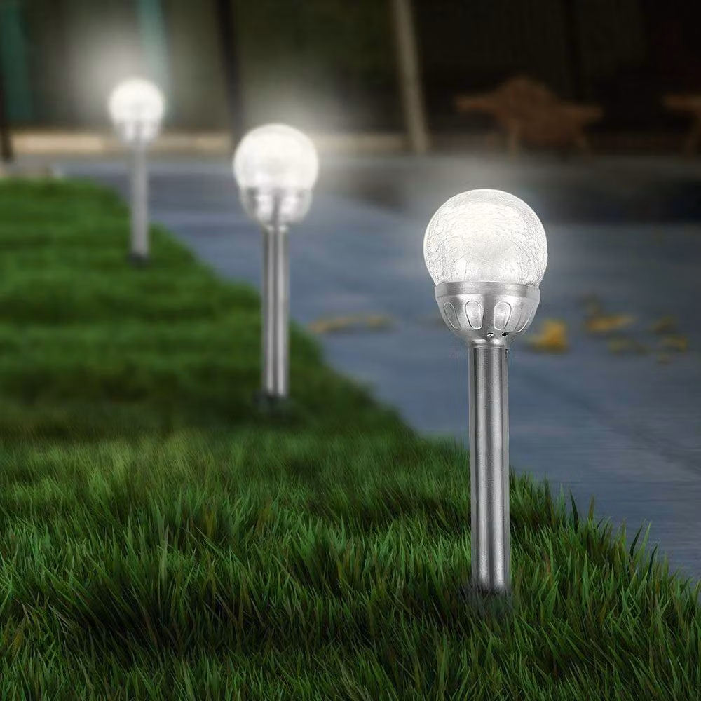 Voltico Solar Crackle Ball Garden Lights with Ground Spike, White and Multicolour, 6 Pack – 2