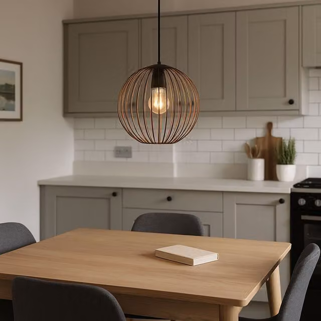 Eglo Almanzora Modern Metal Pendant Light, Black and Copper, E27 – 1