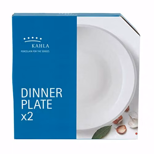 Kahla White Porcelain Large Round Dinner Plates, 2 Pack, Diameter: 26 cm – 4