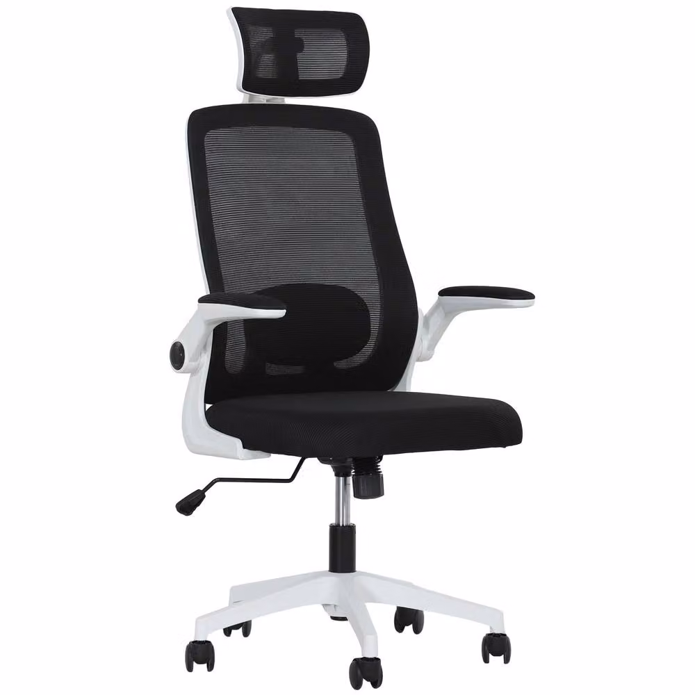 STILVORA Ergonomic Office Chair in Black Fabric with Headrest and Armrests – 4