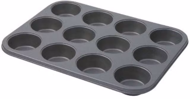dexam Non-Stick 12 Cup Steel Muffin Tray in Anthracite