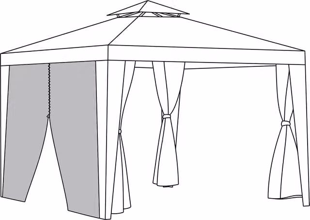 Gardenista Replacement Grey Polyester Garden Gazebo Side Panel with Door, H 260 cm x W 190 cm