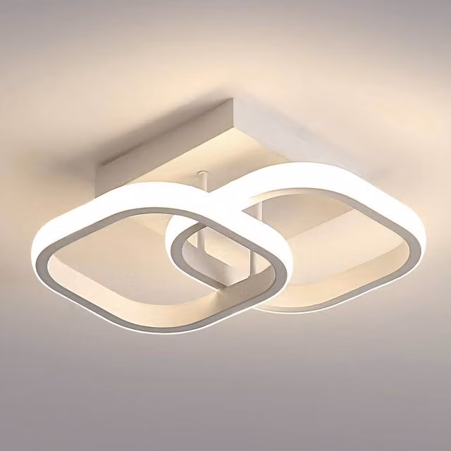 Goeco Modern Square LED Ceiling Light, 22W, 4500K, White