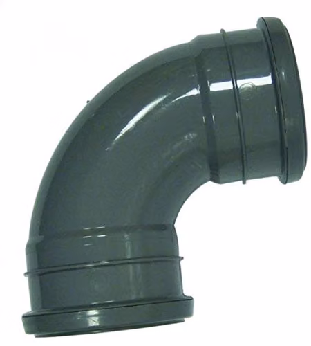 FloPlast Solvent Weld Soil Bend, 90 Degree, Grey