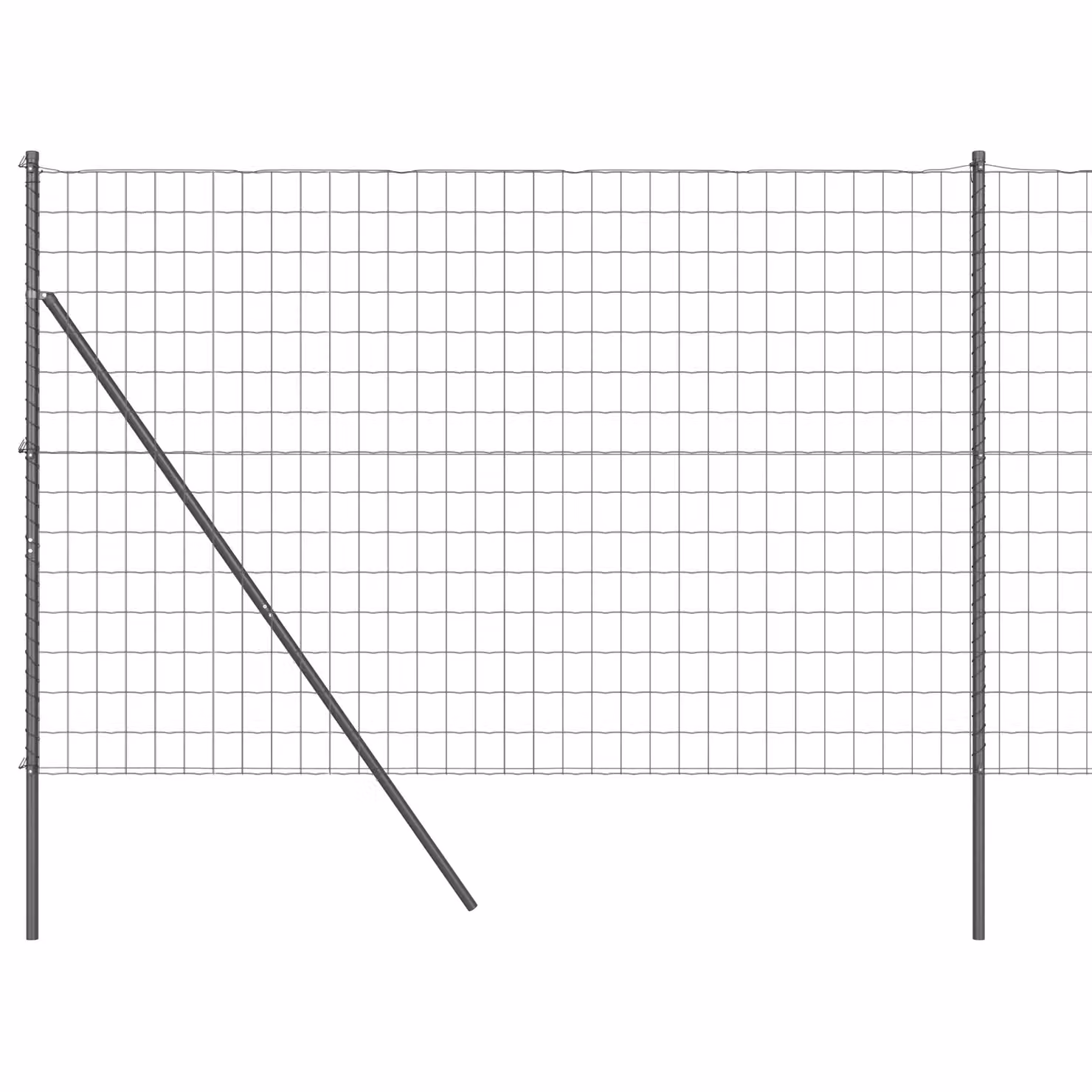 Berkfield Home Euro Fence Grey and Black PVC-Coated Steel Fencing, H: 150 cm x W: 10 m – 2