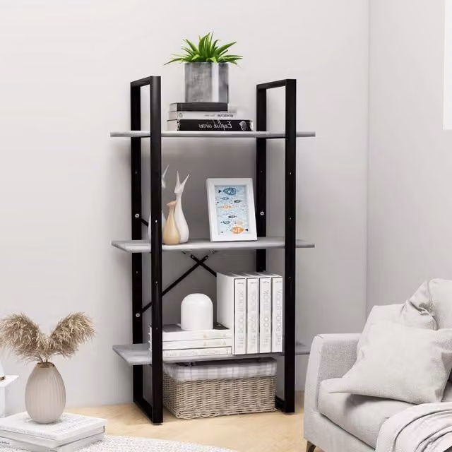 Berkfield Home Industrial Storage Shelf in Concrete Grey, W/D/H: 60 x 30 x 105 cm – 1
