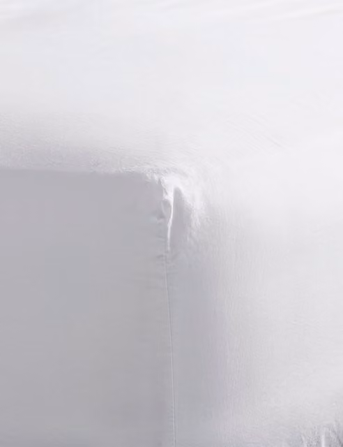 Bedfolk Pure Cotton Washed Fitted Sheet White W/D/H: 90 x 190 cm