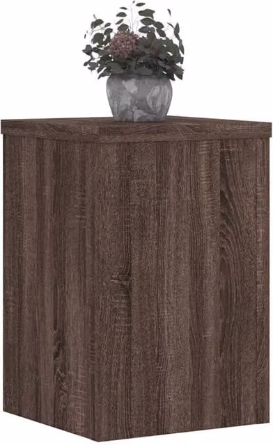 Berkfield Home Set of 2 Modern Brown Oak Plant Stands, Engineered Wood, W/D/H: 25 x 25 x 35 cm – 1