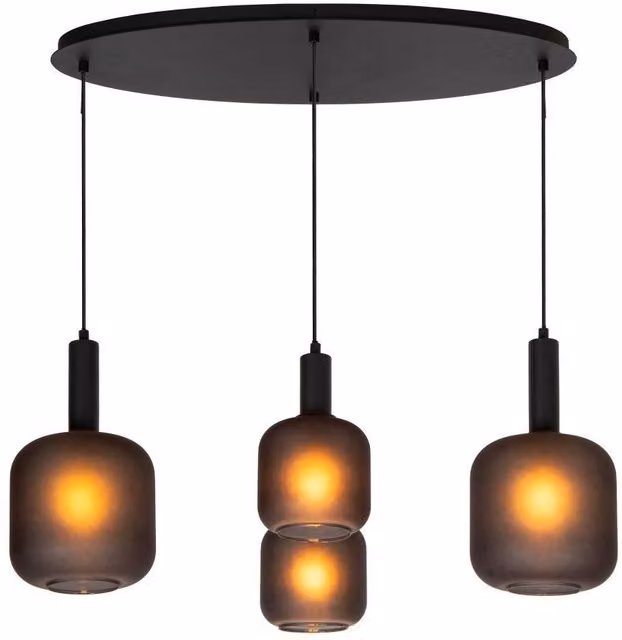 Lucide Eloise Dimmable Adjustable Modern Pendant Light in Black with Transparent Glass – 4