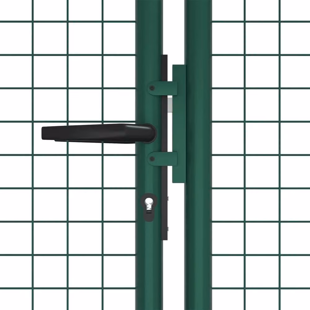 Berkfield Home Green Galvanised Steel Mesh Swing Garden Gate, W: 390 cm, H: 125 cm – 2
