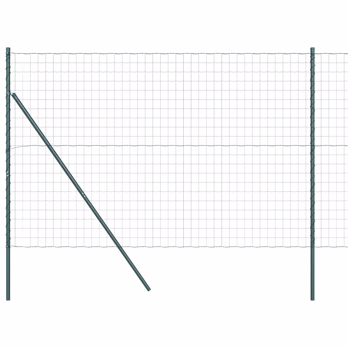 Berkfield Home Euro Fence with 7 Posts, Galvanised Steel, Green and Silver, W: 10 m, H: 1.6 m – 2
