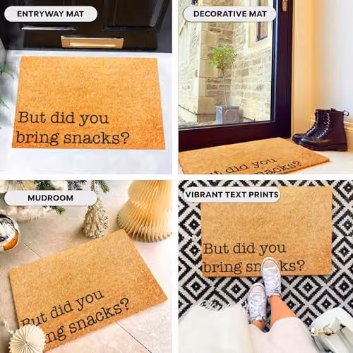 Artsy Mats But Did You Bring Snacks Doormat in Black and Brown, W/D/H: 60 x 40 x 1 cm – 5