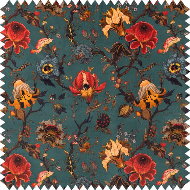 House of Hackney Artemis Organic Velvet in Petrol